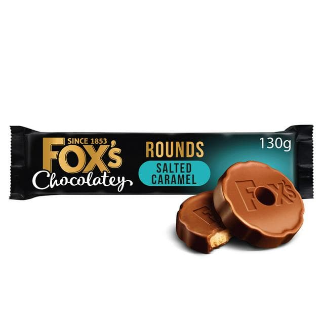 Fox's 130g Chocolatey Biscuits Salted Caramel Rounds - gallery image 1