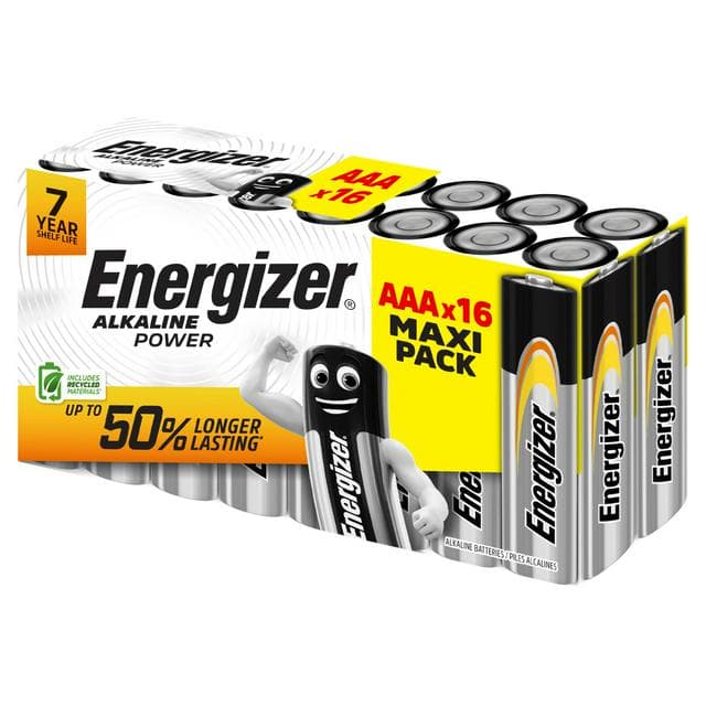 Energizer Alkaline Power AAA Batteries x16 - gallery image 1