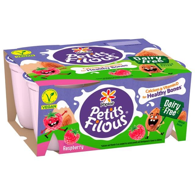 Petits Filous Kids Dairy Free Raspberry Yoghurt Pots 4x95g - gallery image 2