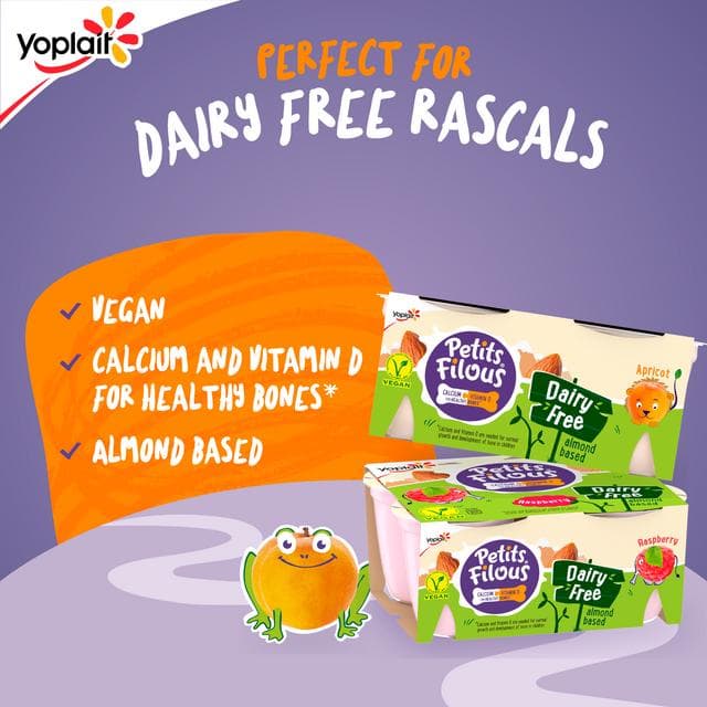 Petits Filous Kids Dairy Free Raspberry Yoghurt Pots 4x95g - gallery image 3