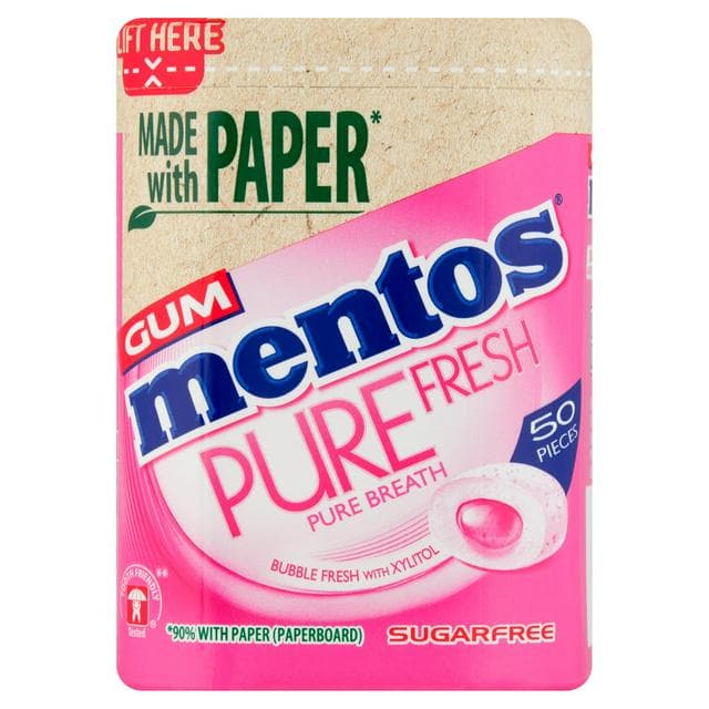 Mentos Gum Pure Fresh Bubble Fresh Pieces x50 100g - gallery image 1