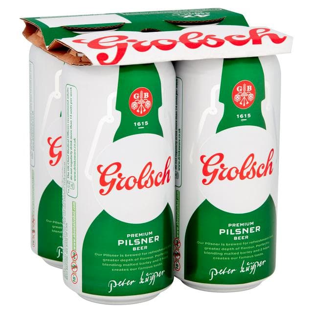 Grolsch Premium Pilsner Beer Lager Cans 4x440ml - gallery image 1
