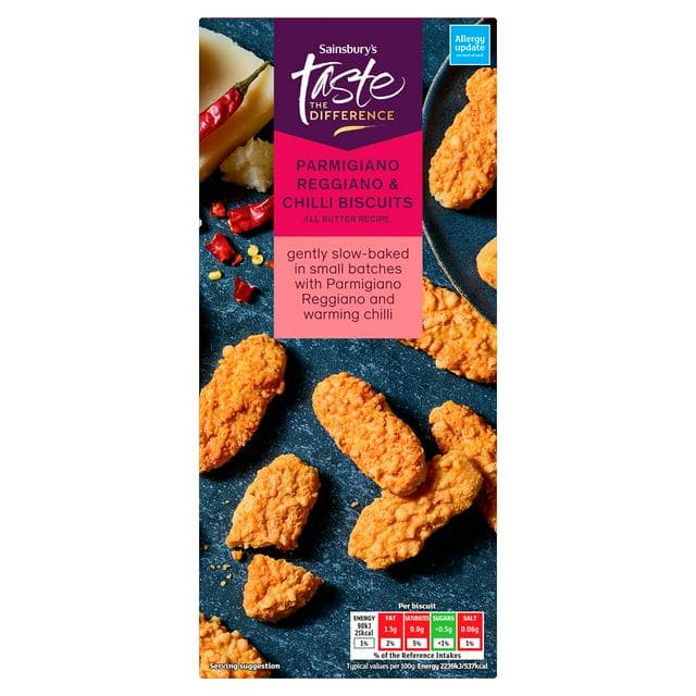 Sainsbury's Parmesan & Chilli Biscuits, Taste the Difference 100g - gallery image 1