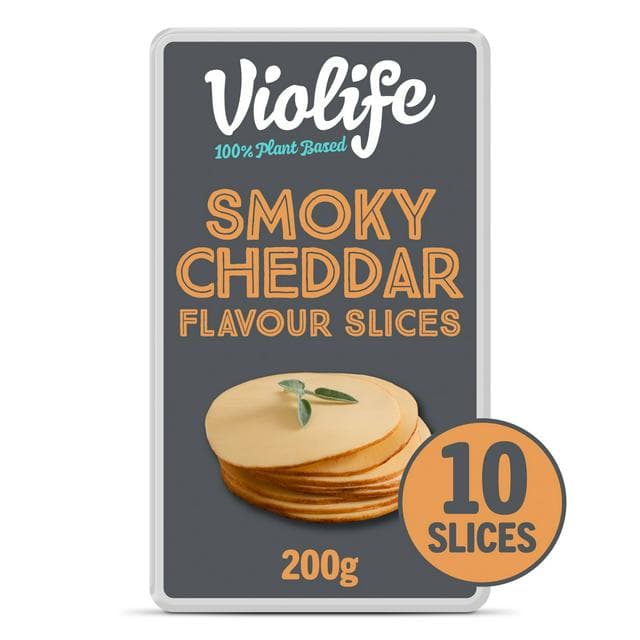 Violife Smoky Cheddar Flavour Slices Vegan Alternative to Cheese 200g - gallery image 1