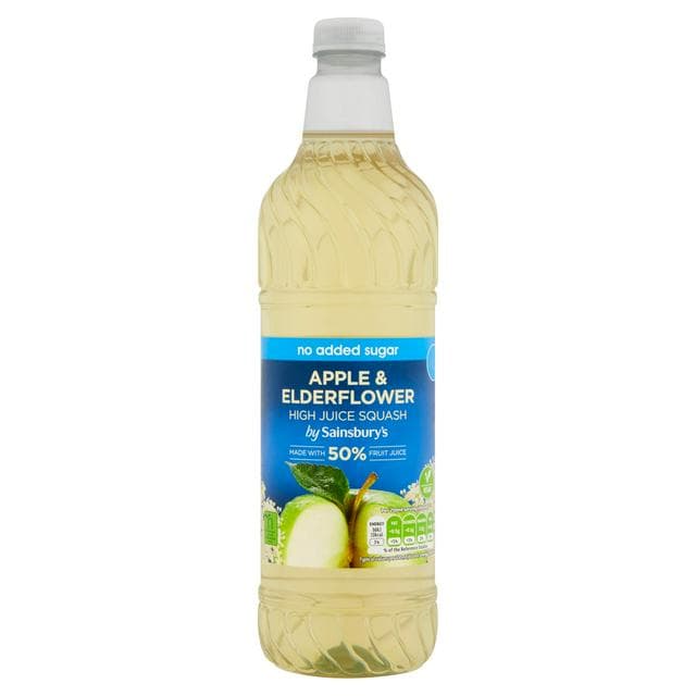 Sainsbury's Apple & Elderflower High Juice Squash 1L - gallery image 1