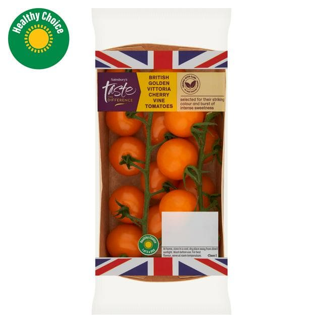 Sainsbury's British Golden Vittoria Cherry Vine Tomatoes, Taste the Difference - gallery image 1