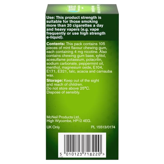 Nicorette Freshmint Gum Pieces Quit Smoking Aid x105 4mg - gallery image 4