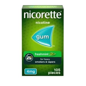 Nicorette Freshmint Gum Pieces Quit Smoking Aid x105 4mg