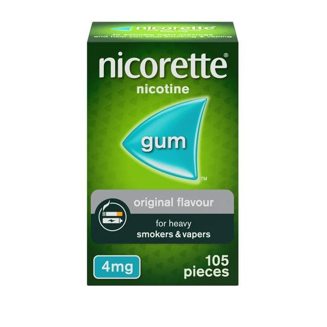 Nicorette Sugar Free Original Flavour Gum Nicotine Pieces x105 4mg - gallery image 1