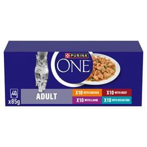 Purina One Mini Fillets Mixed Selection in Gravy Wet Cat Food 40 x 85g