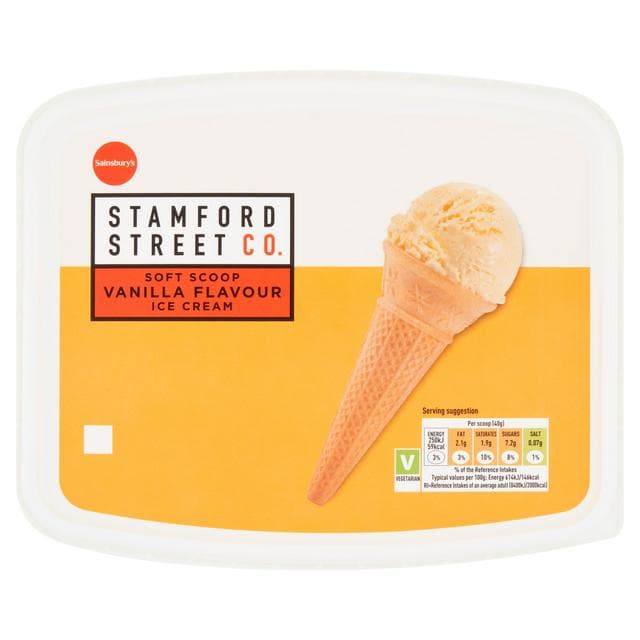 Stamford Street Co. Soft Scoop Vanilla Flavour Ice Cream 2L - gallery image 1