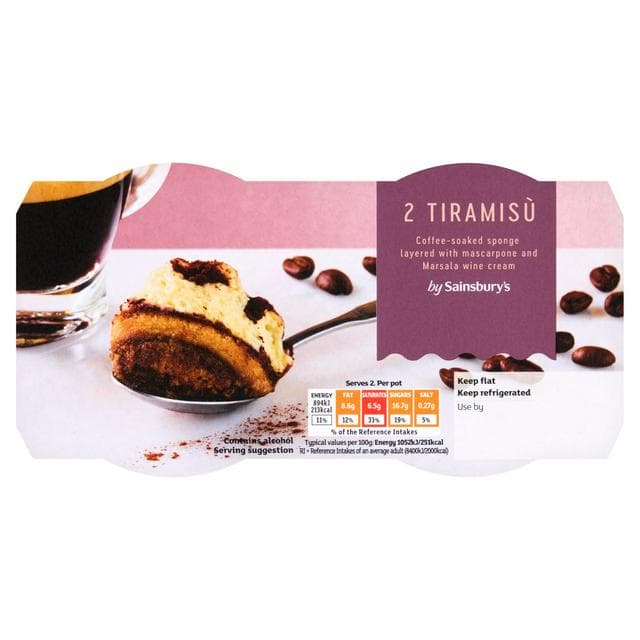 Sainsbury's Tiramisù Desserts x2 85g - gallery image 1