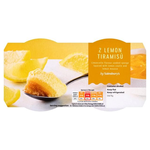 Sainsbury's 2 x Lemon Tiramisù 92g - gallery image 1