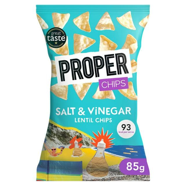 Properchips Salt & Vinegar Lentil Chips 85g - gallery image 1