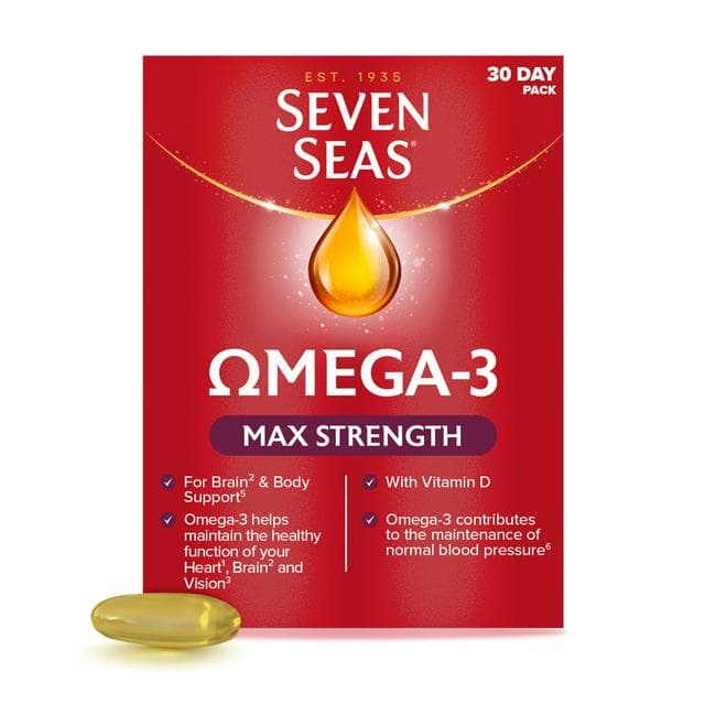 Seven Seas Omega-3 Fish Oil Max Strength with Vitamin D Capsules x30 - gallery image 1