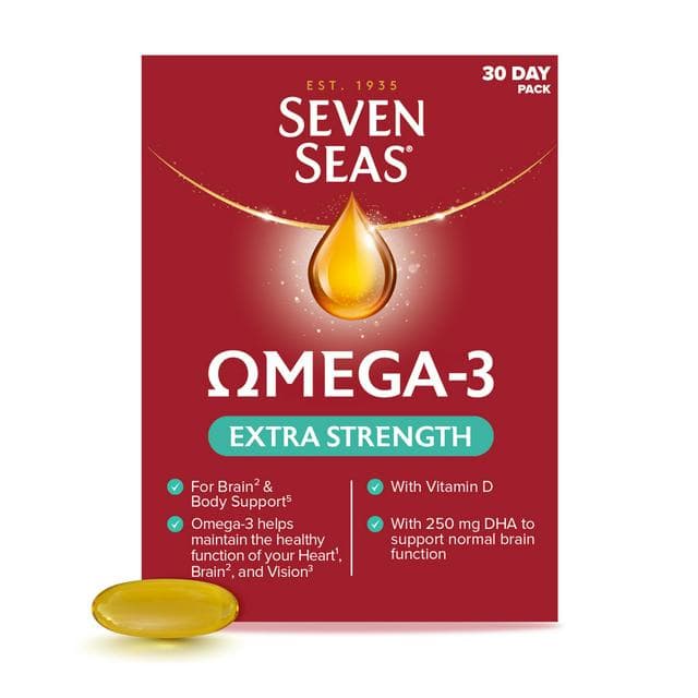Seven Seas Omega-3 Fish Oil Extra Strength with Vitamin D Capsules x30 - gallery image 1