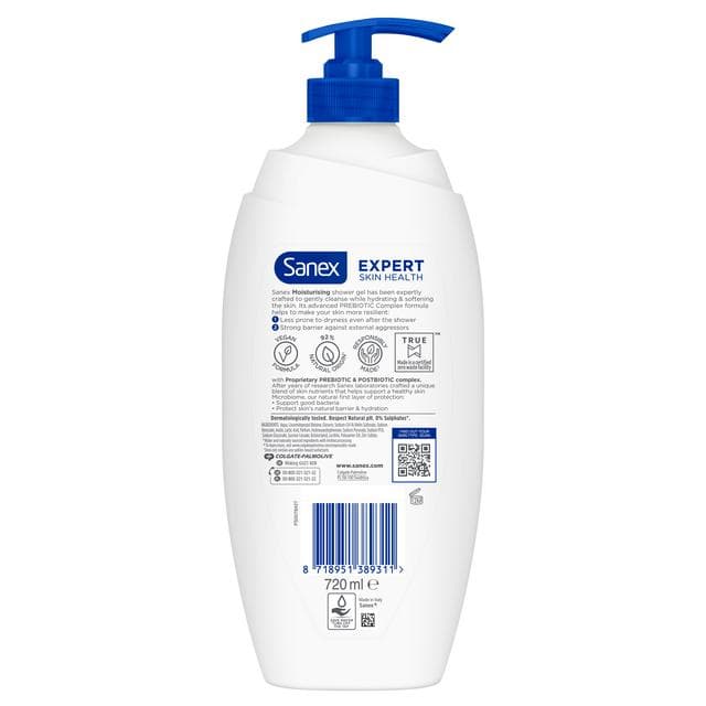 Sanex Expert Skin Health Moisturising Shower Gel Body Wash Pump 720ml - gallery image 2