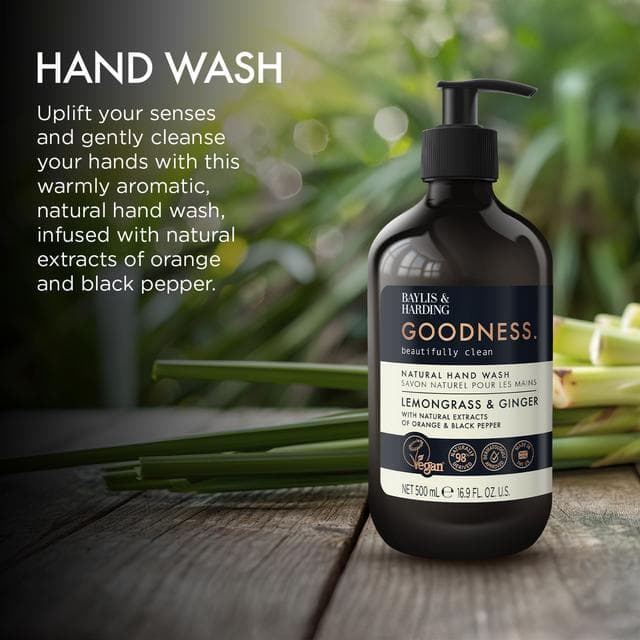 Baylis & Harding Goodness Lemongrass & Ginger Natural Hand Wash 500ml - gallery image 2