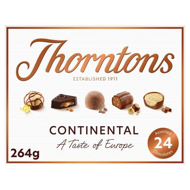 Thorntons Continental Milk, Dark, White Chocolate Gift Box 264g - gallery image 1