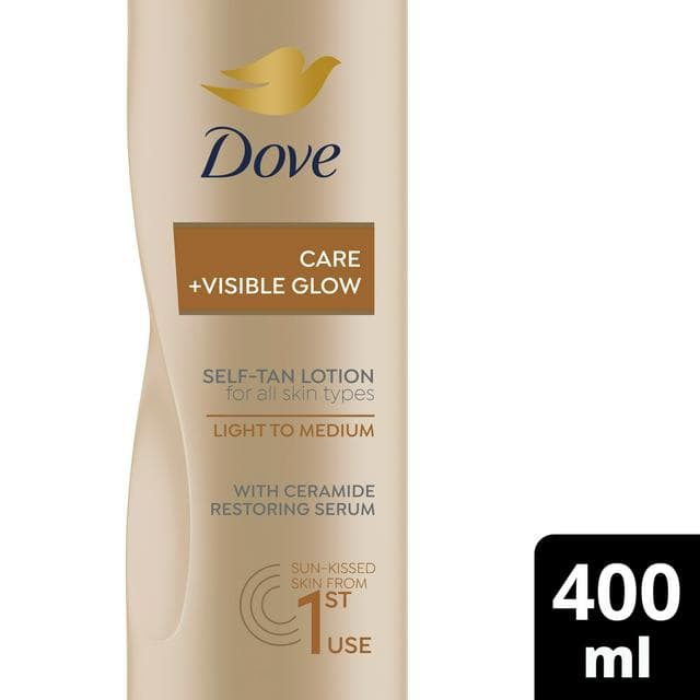 Dove Visible Glow Fair to Medium Self Tanning Lotion Fake Tan 400ml - gallery image 1