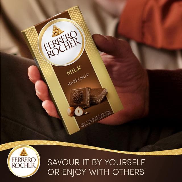 Ferrero Rocher Milk Chocolate & Hazelnut Bar 90g - gallery image 4