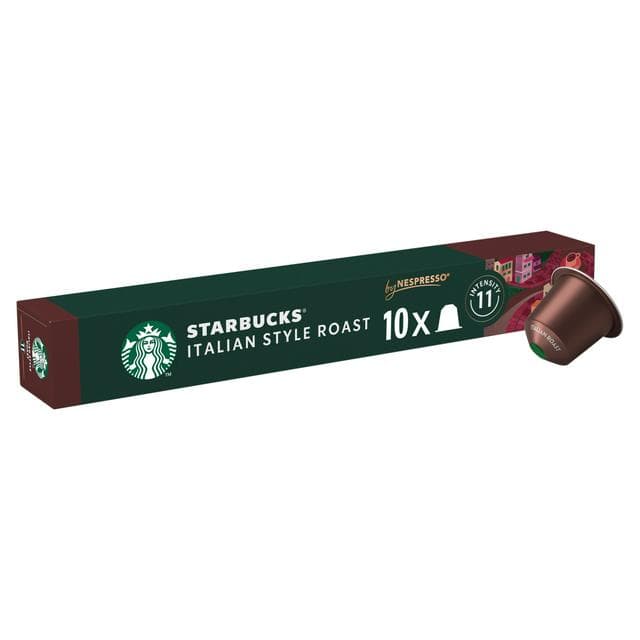 Starbucks Italian Style Roast By Nespresso Dark Roast Coffee Capsules, 56g Tube of 10 - gallery image 1