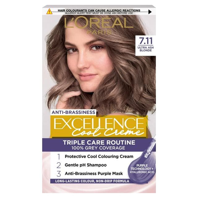 L'Oreal Paris Excellence Cool Crème Permanent Hair Dye Ultra Ash Blonde 7.11 - gallery image 1