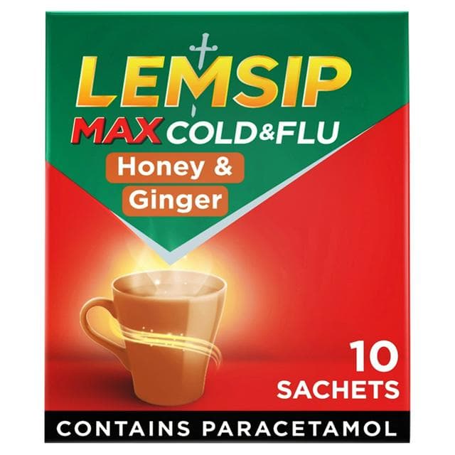 Lemsip Max Powder for Oral Solution Honey & Ginger Flavour Sachets x10 - gallery image 1