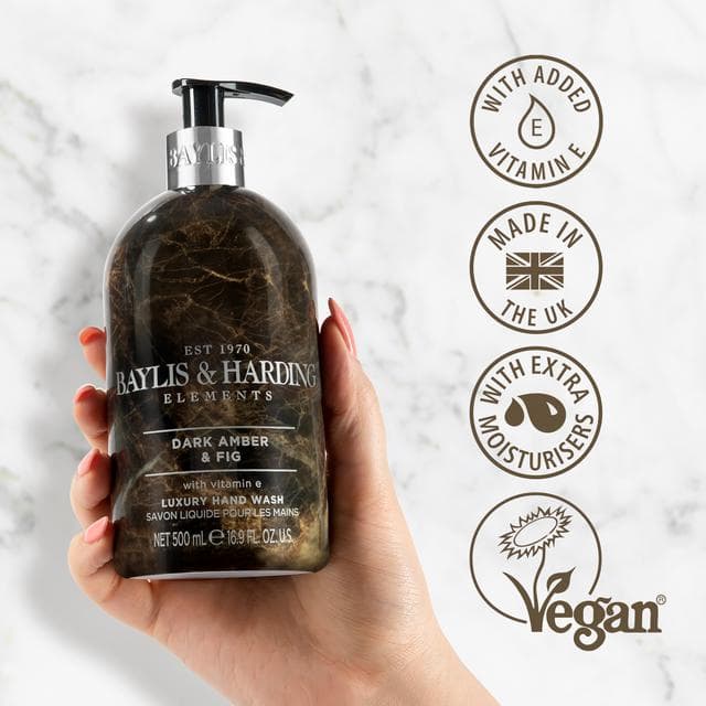 Baylis & Harding Elements Dark Amber & Fig Luxury Hand Wash 500ml - gallery image 2