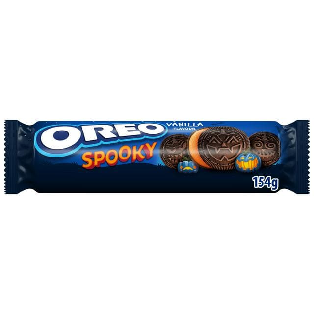 Oreo Spooky Cocoa Sandwich Cookies with Vanilla Flavour Filling 154g - gallery image 1