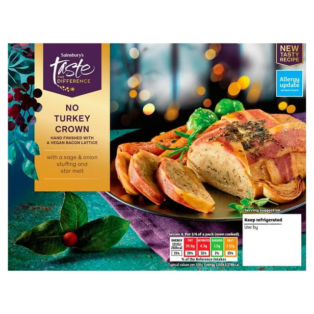 Sainsbury's 540g No Turkey Crown with Sage, Onion Stuffing & Star Melt, Taste the Difference - gallery image 1