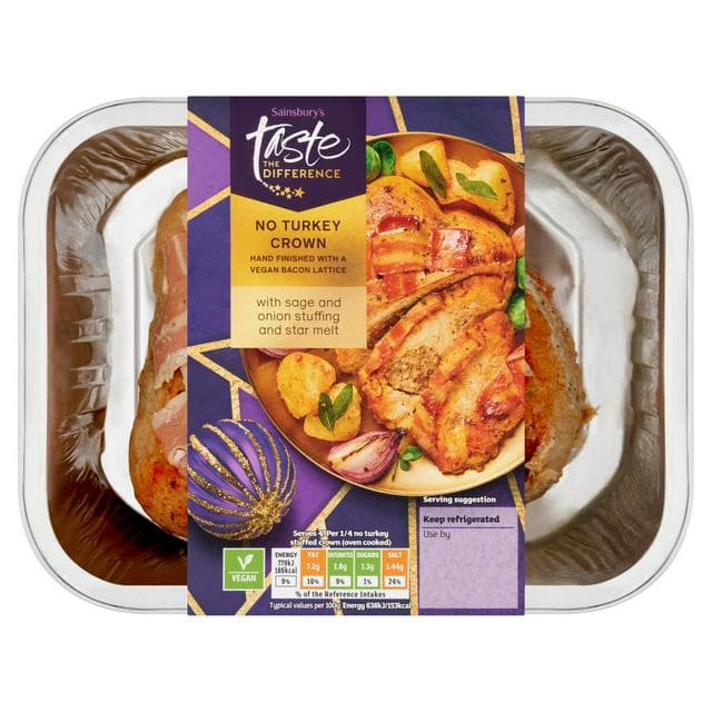 Sainsbury's No Turkey Crown with Sage, Onion Stuffing & Star Melt, Taste the Difference 540g - gallery image 1