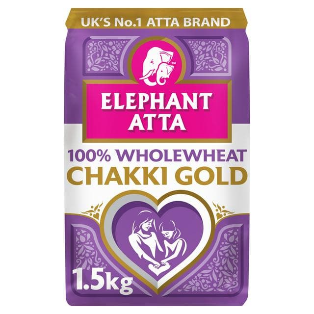 Elephant Atta 1.5kg Chakki Gold Whole Wheat Chapatti Flour - gallery image 1