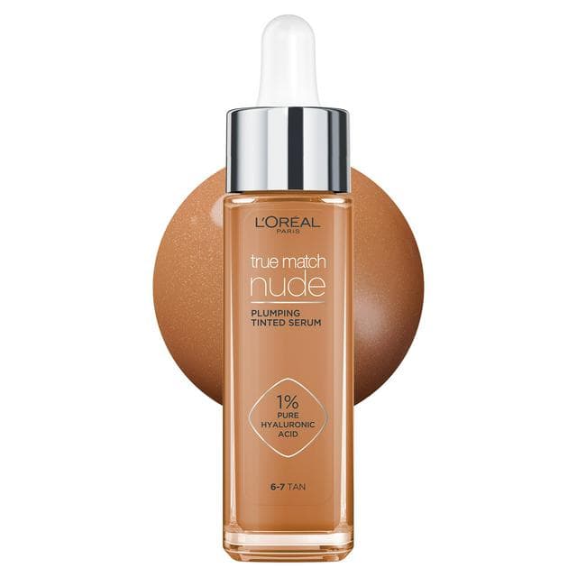 L'Oreal Paris True Match Nude Plumping Tinted Serum, 1% Hyaluronic Acid, Shade 6-7 - gallery image 1