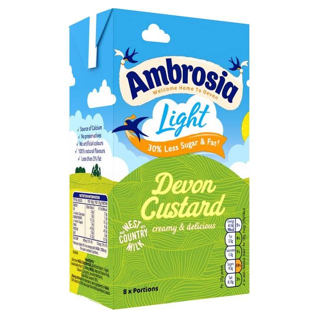 Ambrosia Light 1kg Low Fat & Reduced Sugar Custard Dessert Carton - gallery image 2