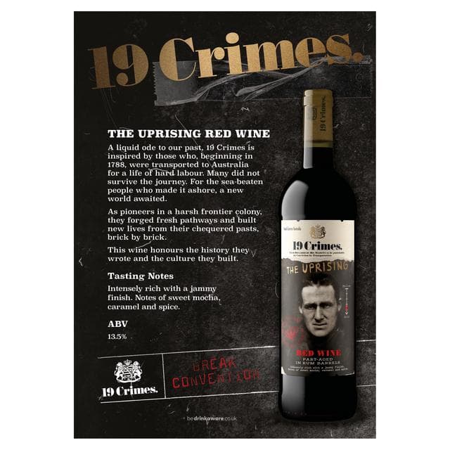 19 Crimes The Uprising Red Wine 75cl - gallery image 5
