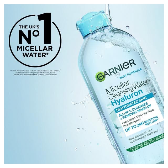 Garnier Micellar Hyaluronic Aloe Water Facial Cleanser Makeup Remover For Dehydrated Skin 400ml - gallery image 4