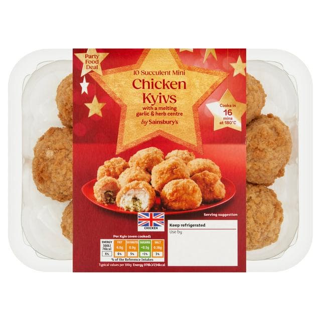 Sainsbury's Mini Chicken Kyivs x10 325g - gallery image 1