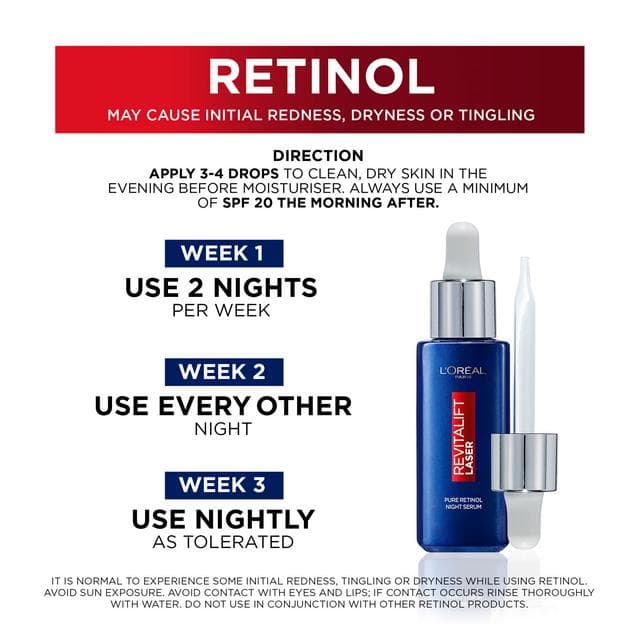 L'Oreal Paris Revitalift Laser Pure Retinol Deep Anti-Wrinkle Night Serum 30ml - gallery image 5