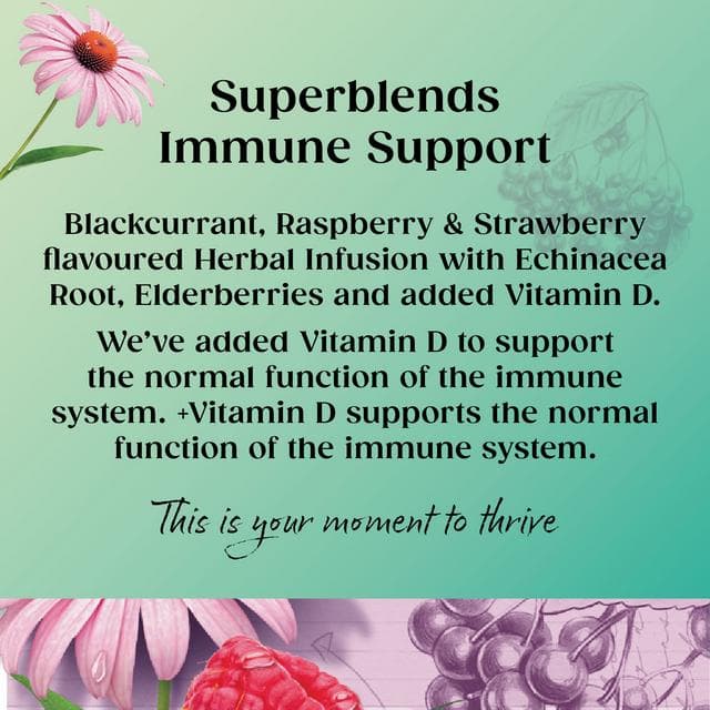 Twinings Superblends Immune Support Blackcurrant & Raspberry Tea Bags x20 40g - gallery image 2