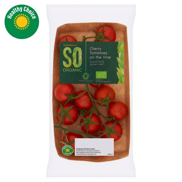Sainsbury's SO Organic Cherry on the Vine Tomatoes 200g - gallery image 1