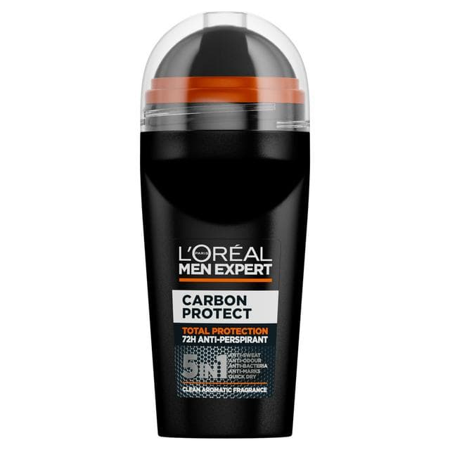 L'Oreal Men Expert 50ml Deodorant Carbon Protect Roll On 48H Anti-Perspirant Charcoal - gallery image 1