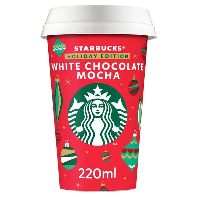 Starbucks 220ml White Chocolate Mocha Iced Coffee, Holiday Edition - gallery image 1