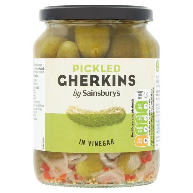 Sainsbury's Pickled Gherkins in Vinegar 700g (320g*) - gallery image 1
