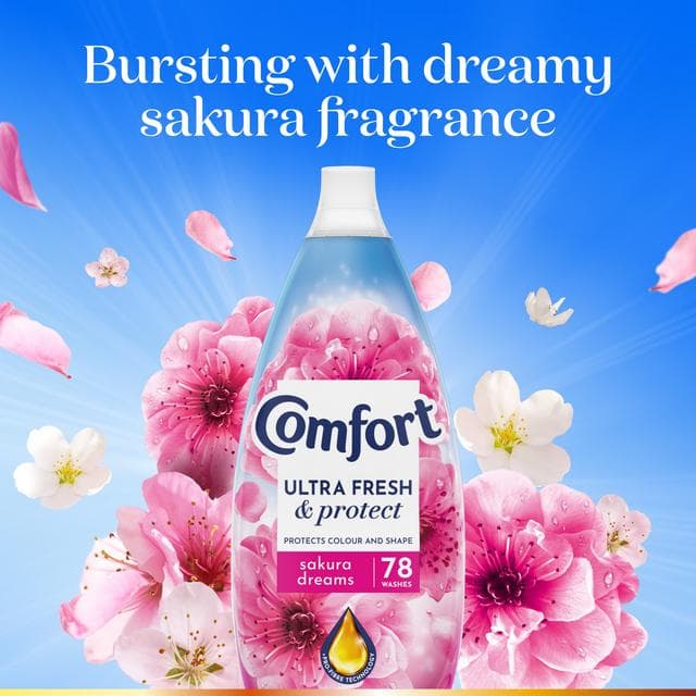 Comfort Ultra Fresh & Protect Sakura Dreams Fabric Conditioner 78 washes 1.17L - gallery image 2