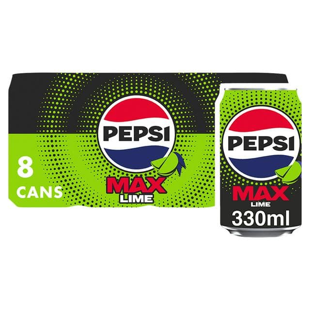 Pepsi Max Lime No Sugar Cola Cans 8 x 330ml - gallery image 1