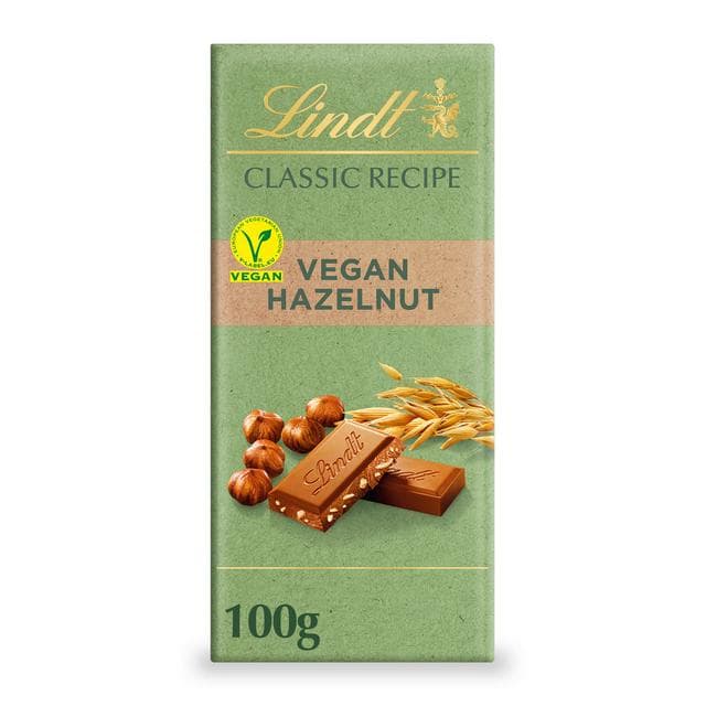 Lindt Classic Recipe Vegan Hazelnut Chocolate Bar 100g - gallery image 1