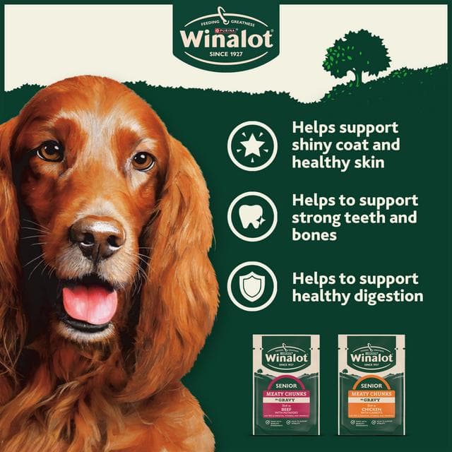 Winalot Meaty Chunks Senior Mixed in Gravy Wet Dog Food 12x100g - gallery image 3