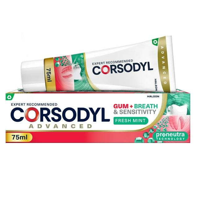 Corsodyl Gum+ Breath & Sensitivity Toothpaste 75ml - gallery image 1