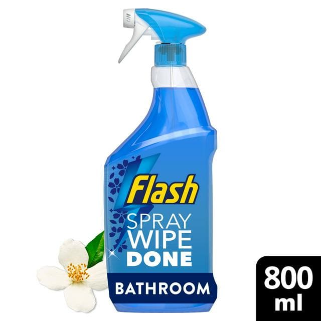 Flash Spray Wipe & Done Bathroom Antibacterial Multi Purpose Cleaning Spray White Blossom 800ml - gallery image 1